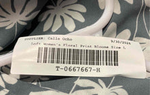 Load image into Gallery viewer, Loft Womens Green White Floral Print Long Sleeve Button-Up Shirt Size Large

