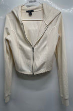 Load image into Gallery viewer, Forever 21 Womens Beige Long Sleeve Cropped Full-Zip Hoodie Size Medium
