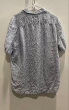 Load image into Gallery viewer, Black Brown 1826 Mens Light Blue Linen Short Sleeve Collared Button-Up Shirt L
