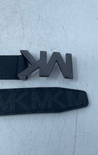 Load image into Gallery viewer, Michael Kors Womens Black Signature Print Adjustable Waist Belt Size 36"

