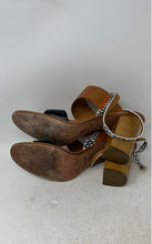 Load image into Gallery viewer, Coach Womens Sevilla Brown Black Leather Block Heel Slingback Sandals Size 11B
