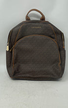 Load image into Gallery viewer, Michael Kors Womens Brown Signature Print Adjustable Strap Zip-Around Backpack
