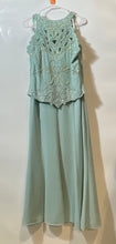 Load image into Gallery viewer, Nina Nischelle Womens Celadon Beaded Long Maxi Dress With Matching Scarf Size 14
