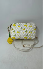 Load image into Gallery viewer, Aldo Womens Gurg White Yellow Lemon Print Adjustable Strap Charm Crossbody Bag
