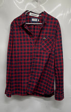 Load image into Gallery viewer, Lacoste Mens Red Black Plaid Regular Fit Long Sleeve Button-Up Shirt Size XL
