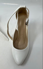 Load image into Gallery viewer, HYL Womens White Almond Toe Ankle Strap Block Pump Heels Size EU 38
