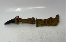 Load image into Gallery viewer, Vintage Selika Stainless Steel Peruvian Folk Art Carved Handle And Sheath Knife
