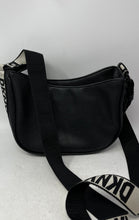 Load image into Gallery viewer, DKNY Womens Black Pebbled Leather Adjustable Strap Crossbody Bag
