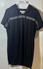 Load image into Gallery viewer, Michael Kors Womens Black Short Sleeve Drawstrings Hoodie Dress Size Large
