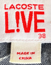 Load image into Gallery viewer, Lacoste Live Mens Blue Geometric Print Long Sleeve Collared Dress Shirt Size 38
