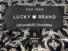 Load image into Gallery viewer, Lucky Brand Womens Gray Printed Embroidery Long Sleeve Blouse Top Size S
