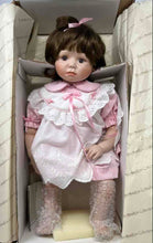 Load image into Gallery viewer, The Hamilton Collection Hayley Brown Hair Porcelain Doll In Pink Dress With Box
