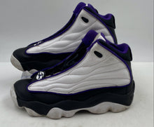 Load image into Gallery viewer, Authentic Nike Boys Air Jordan Pro Strong White Black Purple Shoes Size 5.5Y
