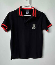 Load image into Gallery viewer, Psycho Bunny Boys Black Orange Short Sleeve Collared Polo Shirt Size L
