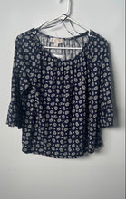 Load image into Gallery viewer, Michael Kors Womens Blue Paisley Print Long Sleeve Scoop Neck Blouse Top Size M
