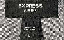 Load image into Gallery viewer, Express Mens 1MX Gray Long Sleeve Collared Slim Fit Dress Shirt Size L
