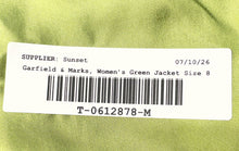 Load image into Gallery viewer, Garfield &amp; Marks Womens Green Long Sleeve Open Front Cardigan Jacket Size 8
