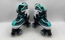 Load image into Gallery viewer, Ecco Unisex Kids Black Mint Green Adjustable Four Wheeled Roller Skates 13C-3Y
