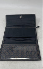 Load image into Gallery viewer, Fossil Womens Black Brown Monogram Print ID Window Card Holder Bifold Wallet
