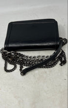 Load image into Gallery viewer, Zara Womens Black Leather Zipper Inner Pockets Chain Strap Crossbody Bag
