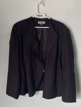 Load image into Gallery viewer, Emily Womens Brown Long Sleeve Collarless Button Front Jacket Size 18W
