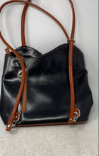 Load image into Gallery viewer, Florence Womens Black Brown Inner Pockets Double Handle Shoulder Bag
