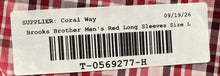 Load image into Gallery viewer, Brooks Brothers Mens Red Plaid Print Cotton Long Sleeve Button-Up Shirt Size L
