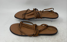 Load image into Gallery viewer, Zara Womens Brown Leather Open Toe Ankle Tie Gladiator Sandals Size 42
