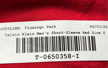 Load image into Gallery viewer, Calvin Klein Mens Red Short Sleeve Crew Neck Pullover T-Shirt Size Small
