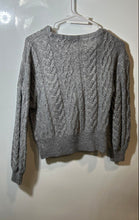 Load image into Gallery viewer, Express Womens Gray Knit Long Sleeve V-Neck Stretch Pullover Sweater Size Small
