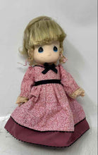 Load image into Gallery viewer, Vintage Blonde Hair Blue Waterdrop Eyes Ceramic Play Doll In Pink Maxi Dress
