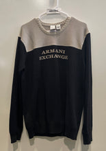 Load image into Gallery viewer, Armani Exchange Mens Black Taupe Long Sleeve Pullover Sweater Size Medium
