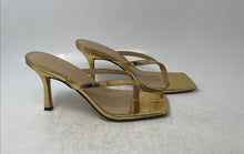 Load image into Gallery viewer, Dream Pairs Womens Gold Slip-On Square Toe Kitten Heels Flip Flop Sandals Sz 7.5
