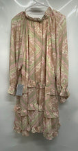 Load image into Gallery viewer, Petal+Pup Womens Multicolor Floral Long Sleeve Tie Neck Ruffle Shift Dress Sz XL
