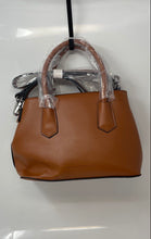 Load image into Gallery viewer, French Connection Womens Katie Smooth Brown Leather Satchel Handbag With Tag
