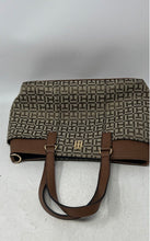 Load image into Gallery viewer, Tommy Hilfiger Womens Evelyn II Brown Monogram Double Handle Satchel Handbag
