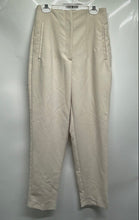 Load image into Gallery viewer, Zara Womens Beige Flat Front High Waist Straight Leg Trouser Pants Size Small

