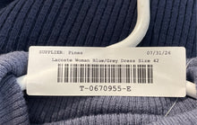 Load image into Gallery viewer, Lacoste Womens Blue Gray Colorblock Knitted Turtleneck Sweater Dress Size 42
