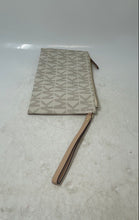 Load image into Gallery viewer, Michael Kors Womens Tan And Brown Signature Print Zipper Wristlet Wallet
