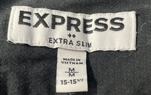 Load image into Gallery viewer, Express Mens Black Spread Collar Extra Slim Long Sleeve Dress Shirt Size Medium
