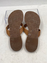 Load image into Gallery viewer, Authentic Tory Burch Womens Thora Brown Leather Flip Flop Sandals Size 6M Worn
