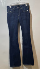 Load image into Gallery viewer, True Religion Womens Joey Blue Denim Mid Rise 5 Pocket Design Flared Jeans Sz 26
