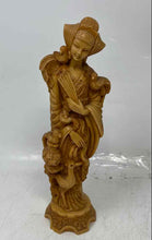 Load image into Gallery viewer, Lot Of 2 Pcs Assorted Brown Engraved Home Decorative Collectible Chinese Statues
