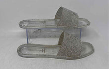 Load image into Gallery viewer, Wild Diva Womens Lounge Silver Slip-On Rhinestone Slide Sandals Size 10
