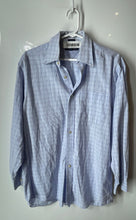 Load image into Gallery viewer, Tommy Hilfiger Mens Blue Plaid Print Long Sleeve Dress Shirt Size 32-33
