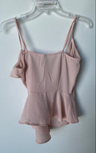 Load image into Gallery viewer, Divided By H&amp;M Womens Pink Ruffled Tie Front Sleeveless Camisole Top Size 4
