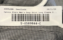 Load image into Gallery viewer, Calvin Klein Mens Gray Printed Slim Fit Non-Iron Long Sleeve Dress Shirt Sz 15.5
