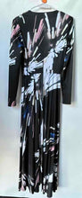 Load image into Gallery viewer, Bebe Womens Black Abstract Long Sleeve V-Neck Maxi Dress Size XS With Tag
