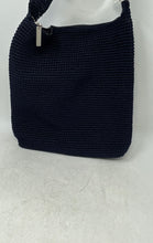 Load image into Gallery viewer, The Sak Womens Dark Blue Crochet Single Strap Pockets Zip Top Lined Shoulder Bag
