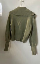 Load image into Gallery viewer, Zara Womens Green Long Sleeve Front Full-Zipper Cardigan Sweater Size Medium
